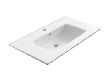 Keramische wastafel Milan, Breedte 51-61-81-101-121, Diepte 46cm, wit glans