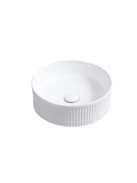 Keramische ronde opbouw waskom Corinto Ø37,5cm wit
