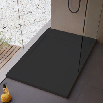 Composite Light shower tray New York 80x160cm black