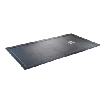 Composite shower tray with border Stone Eco 100x140cm anthracite structure even