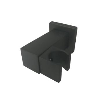 tiltable hand shower holder Cuadro with water inlet and wall connection matt black