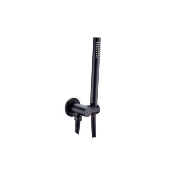 hand shower set Nero matt black including holder with water inlet and hose