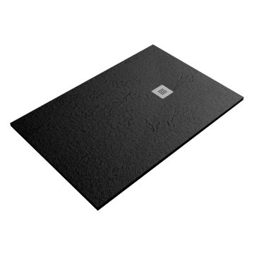 Composite shower tray Slim Eco 120x120 cm slate black