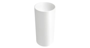 Vrijstaand Solid Surface wastafel Sunshine ø40x85cm mat wit - zonder kraangat