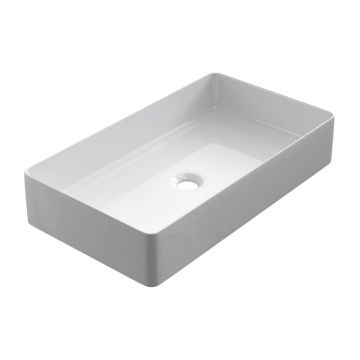 ceramic rectangle shaped surface-mounted wash bowl Recto 60x34cm white