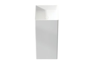Vrijstaand wastafel composiet Tamesis 36x36x87cm mat wit - zonder kraangat
