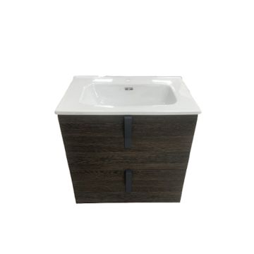 Badmeubel Evolve 60cm noten met keramische wastafel