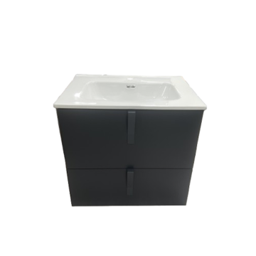 Badmeubel Evolve 60cm antraciet RAL7024 mat met keramische wastafel