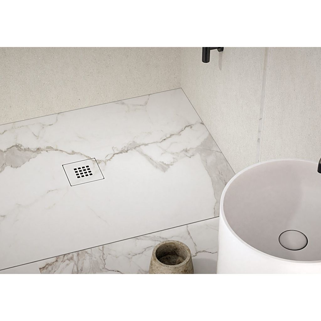 Custom made resin shower tray marble