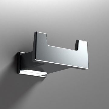 double Clothing- and towel hook Cube chrome