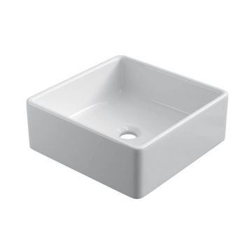 ceramic square surface-mounted wash bowl Ibiza 38x38cm white