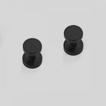 Clothing- and towel hook rounda ø28mm matt black 2 piece 