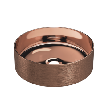 ceramic round surface-mounted wash bowl Cylindrico ø36cm copper colourig