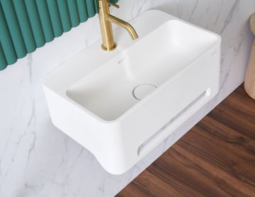 washbasin York 50x31cm Solid Surface white mat