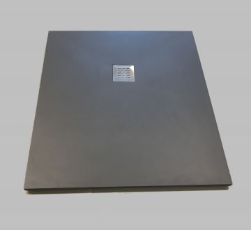 Composiet douchebak Solid 85x120cm antraciet structuur egaal