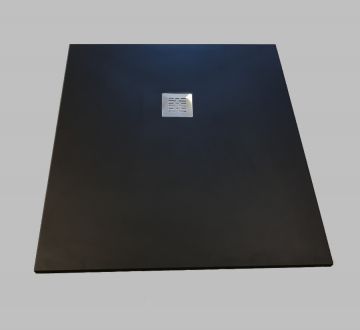 Composiet douchebak Solid 90x120cm zwart structuur leisteen