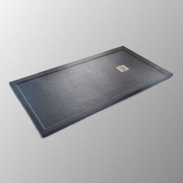 Custom made resin shower tray with border Stone