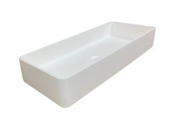 Solid Surface opbouw waskom Toledo 75x32cm mat wit