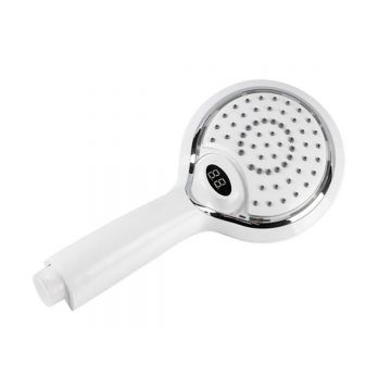 LED hand shower wit-chrome with Digital Temperature aanduiding