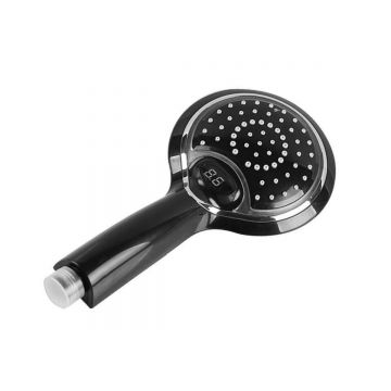 LED hand shower black-chrome with Digital Temperature aanduiding