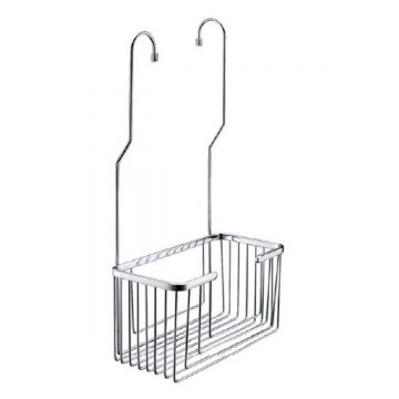 shower rack chrome with ophang hooks for mounting to shower faucet