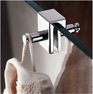 double towel hook chrome