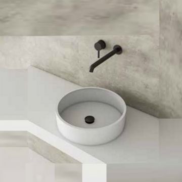 Solid Surface ronde opbouw waskom Sevilla ø38cm wit