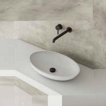 Solid Surface opzet waskom Madrid 54,5x34cm mat wit