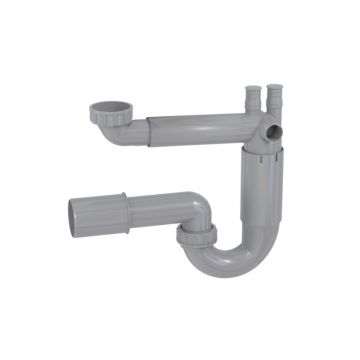 space saving telescopic siphon for kitchen sink with wall exit