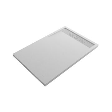 Composite shower tray customizeable with stainless steel drainage gutter  Evolution
