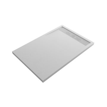 Custom made resin shower tray with stainless steel drainage gutter Evolution
