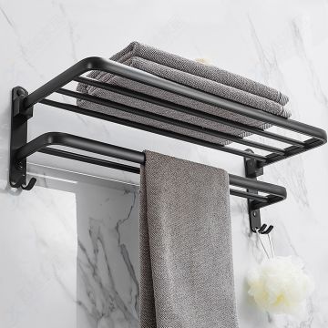Inklapbaar Handdoekrek Nero 59cm mat zwart 