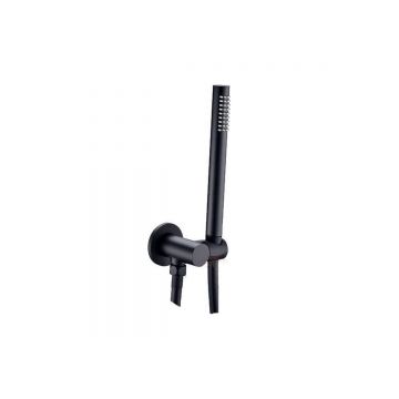 hand shower set Nero matt black including holder with water inlet and hose