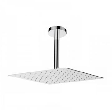 overhead shower 20x20cm polished stainless steel including ceilingarm