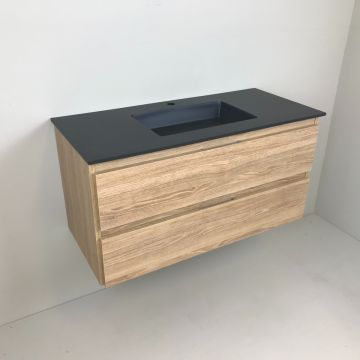 vanity unit Roble 100cm oak 'look' with Composite washbasin anthracite
