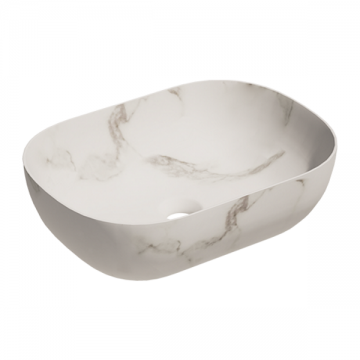 ceramic oval surface-mounted wash bowl Oval mini 46x33cm marble