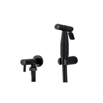 Bidetdouche of toiletdouche Slim mat zwart met stopkraan en doucheslang 150cm