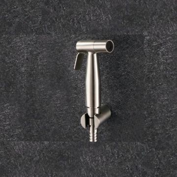 Bidetshower with hose and wall holder chrome