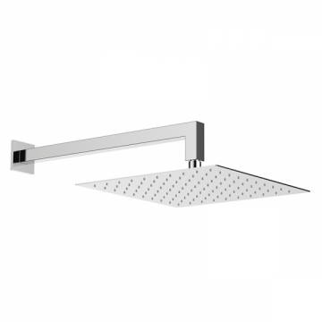 overhead shower 40x40cm polished stainless steel including wallarm