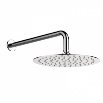 overhead shower ø40cm polished stainless steel including wallarm
