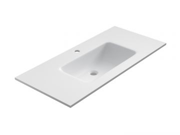 Solid Surface washbasin Florence 101x46cm white mat