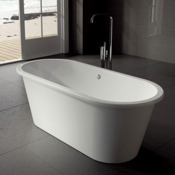 free standing Solid Surface bath Iona 156x69cm white gloss