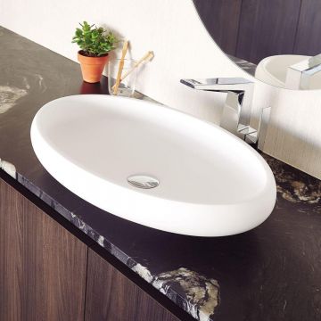 Solid Surface wash bowl surface-mounted Eliza 60x40cm matt white