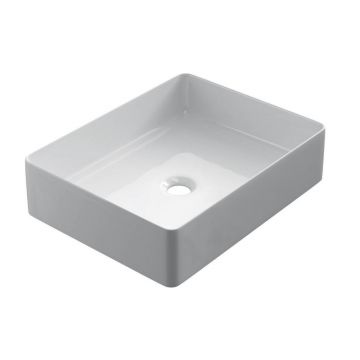 ceramic rectangle shaped surface-mounted wash bowl Recto 47x37cm white