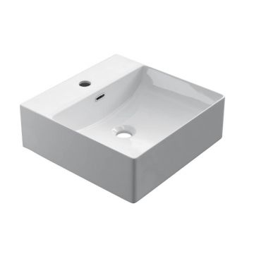ceramic rectangle shaped surface-mounted wash bowl Square 40x40cm white