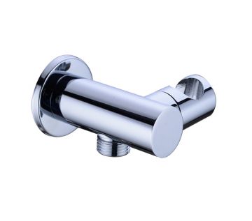 tiltable hand shower holder cilindro with water inlet and wall connection chrome