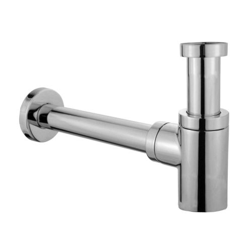 designer siphon Evolution 1¼" chrome with wall pipe