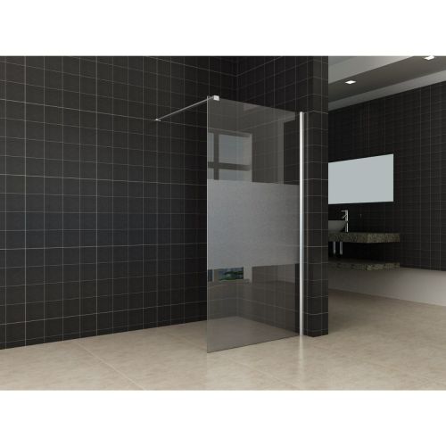 Vaste douchewand Luna 140x200cm Matte Band Chroom