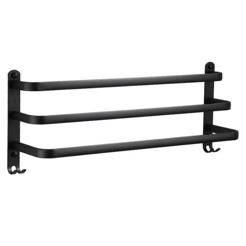 triple towel rack Nero 50cm black