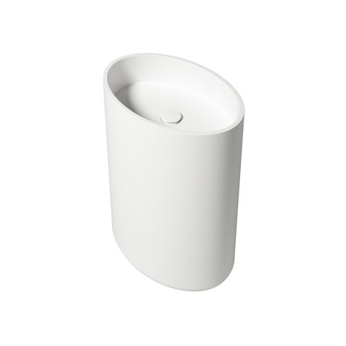 Vrijstaand Solid Surface wastafel Elipse 60x42x85cm (lxdxh) - zonder kraangat